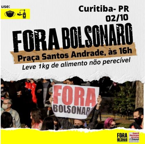 Com Brasil chegando a 600 mil mortes por Covid-19, novos atos contra Bolsonaro estão marcados para 2 de outubro
