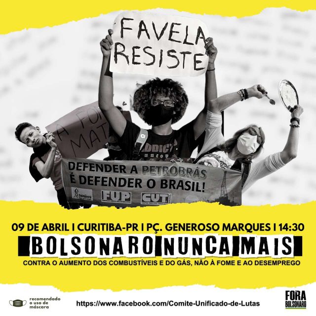 Bolsonaro nunca mais: nova mobilização nacional em 9 de abril